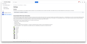Control who has access to deletion history and the ability to run large deletion jobs with custom permissions. Adjust what is saved and restored for work items that are deleted.