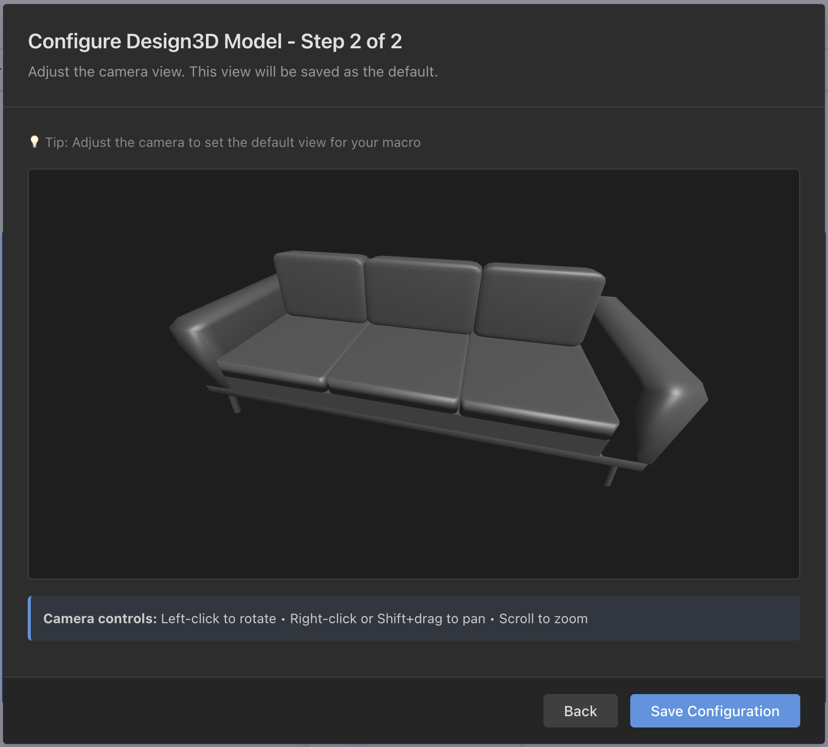Two-Step Configuration Interface: Step 2