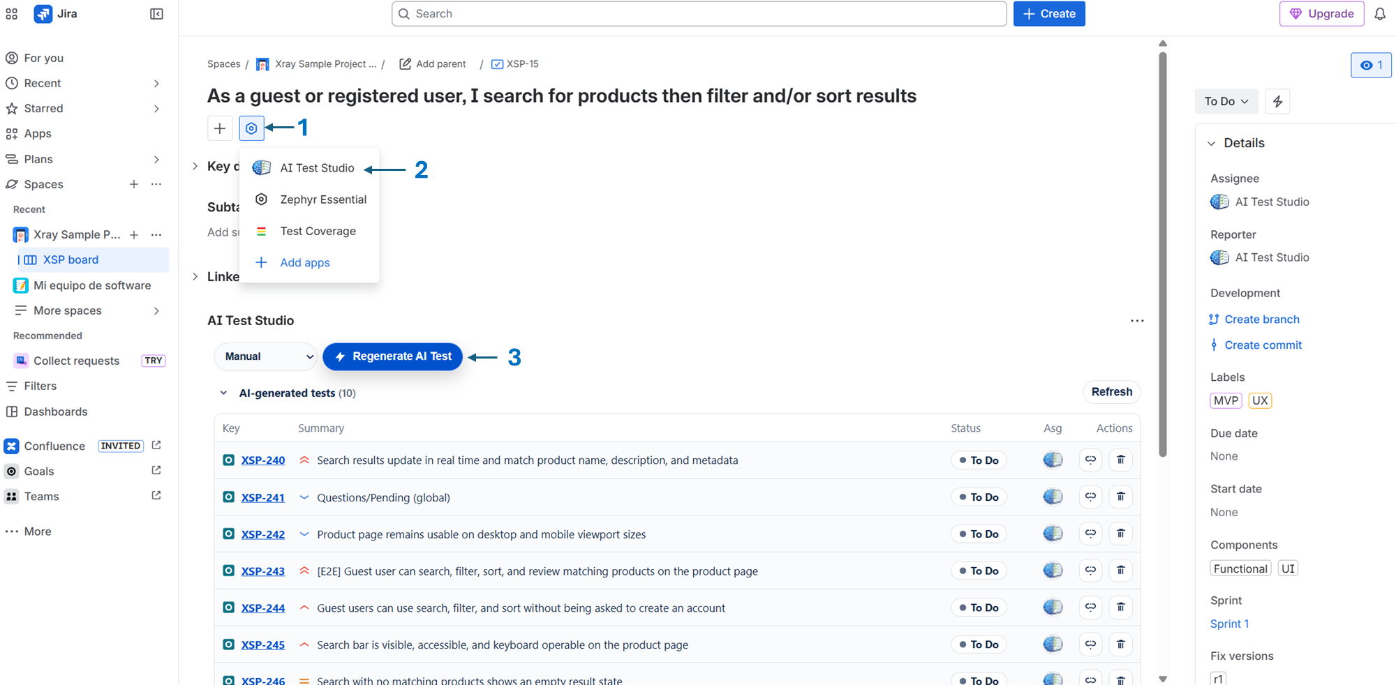 AI Test Studio for Jira (Xray & Zephyr) - TestCase Generator