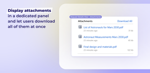 Display attachments in a dedicated panel on the request view