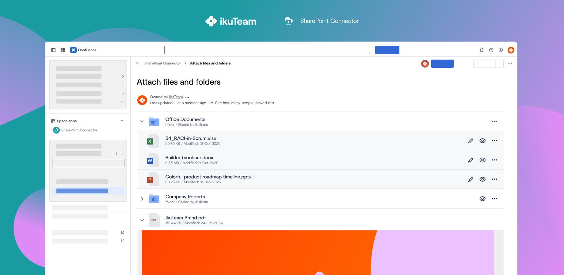 Bring SharePoint and OneDrive into Confluence