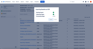 Now you can create import the created baseline into a single confluence page 🚀