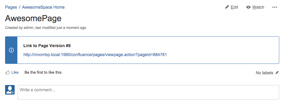 Add the Version Link via a Macro