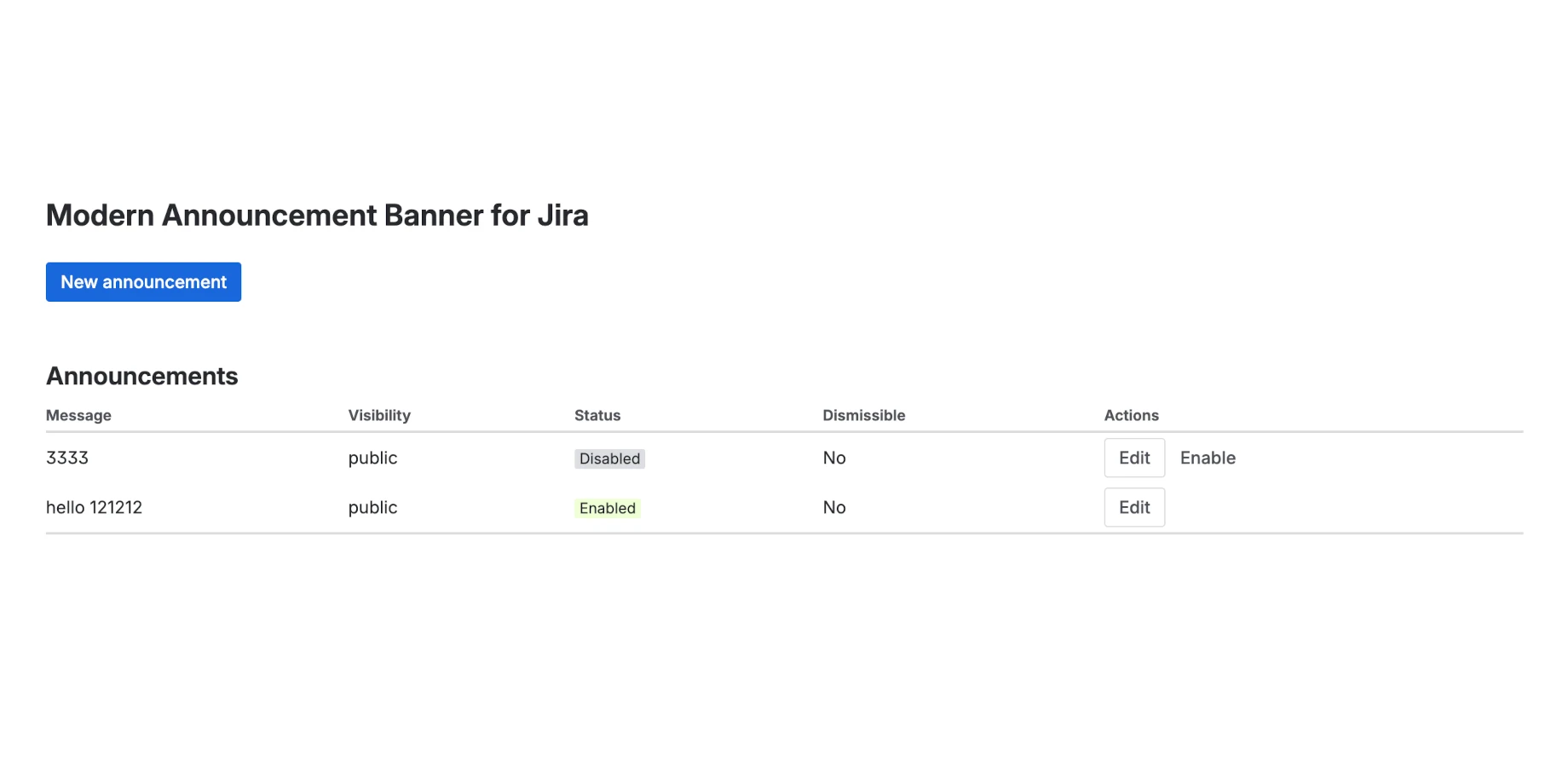 Create and manage unlimited announcement banners