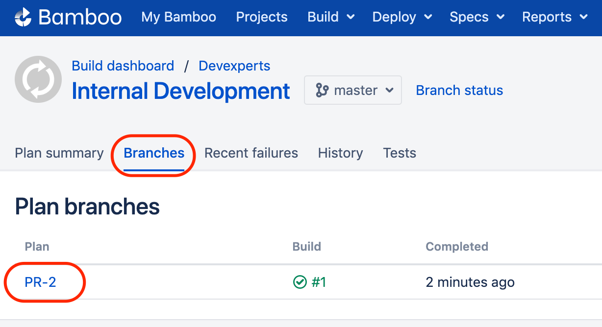 View relevant builds in regular Bamboo UI