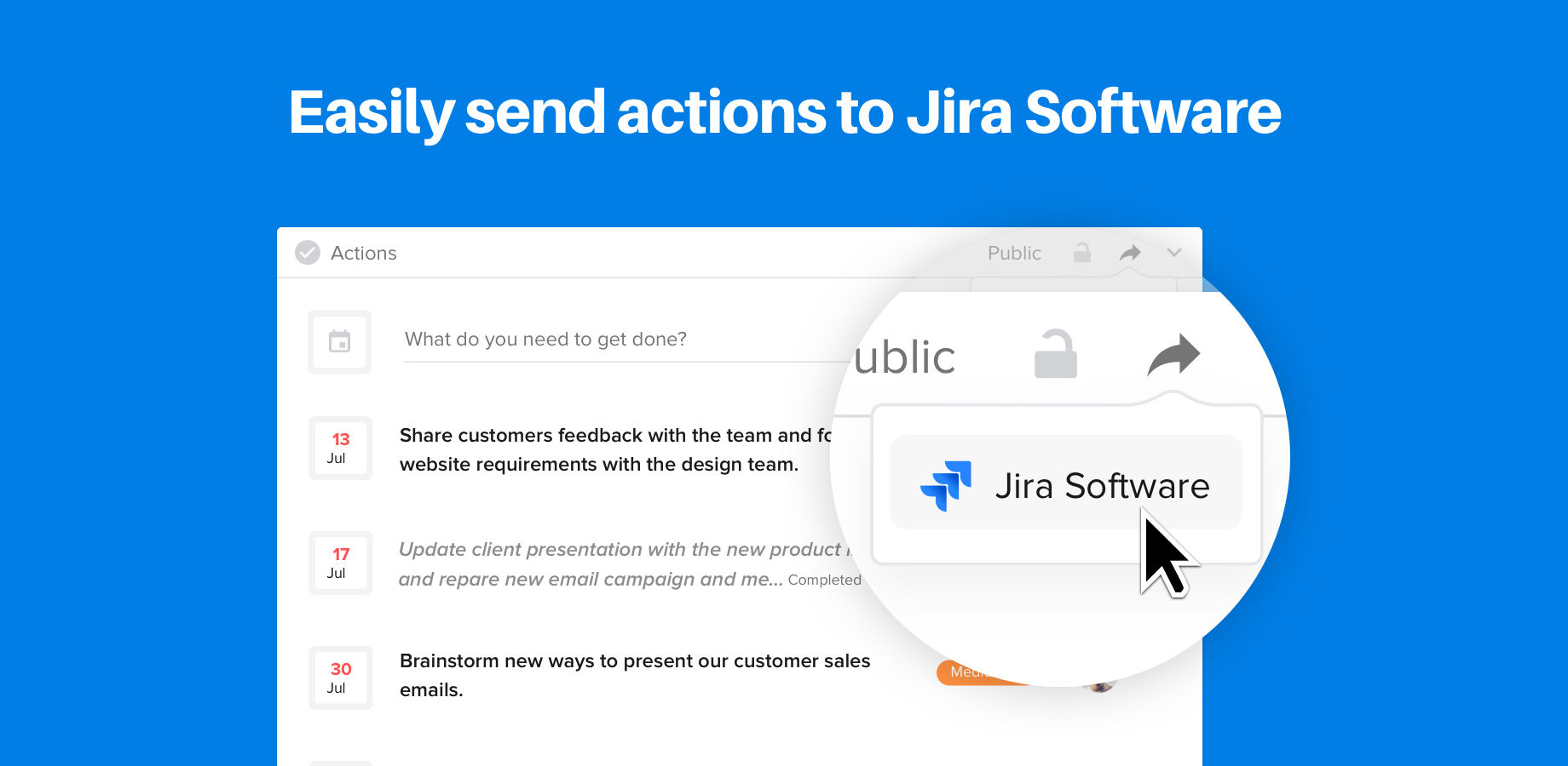 Send Action to Jira