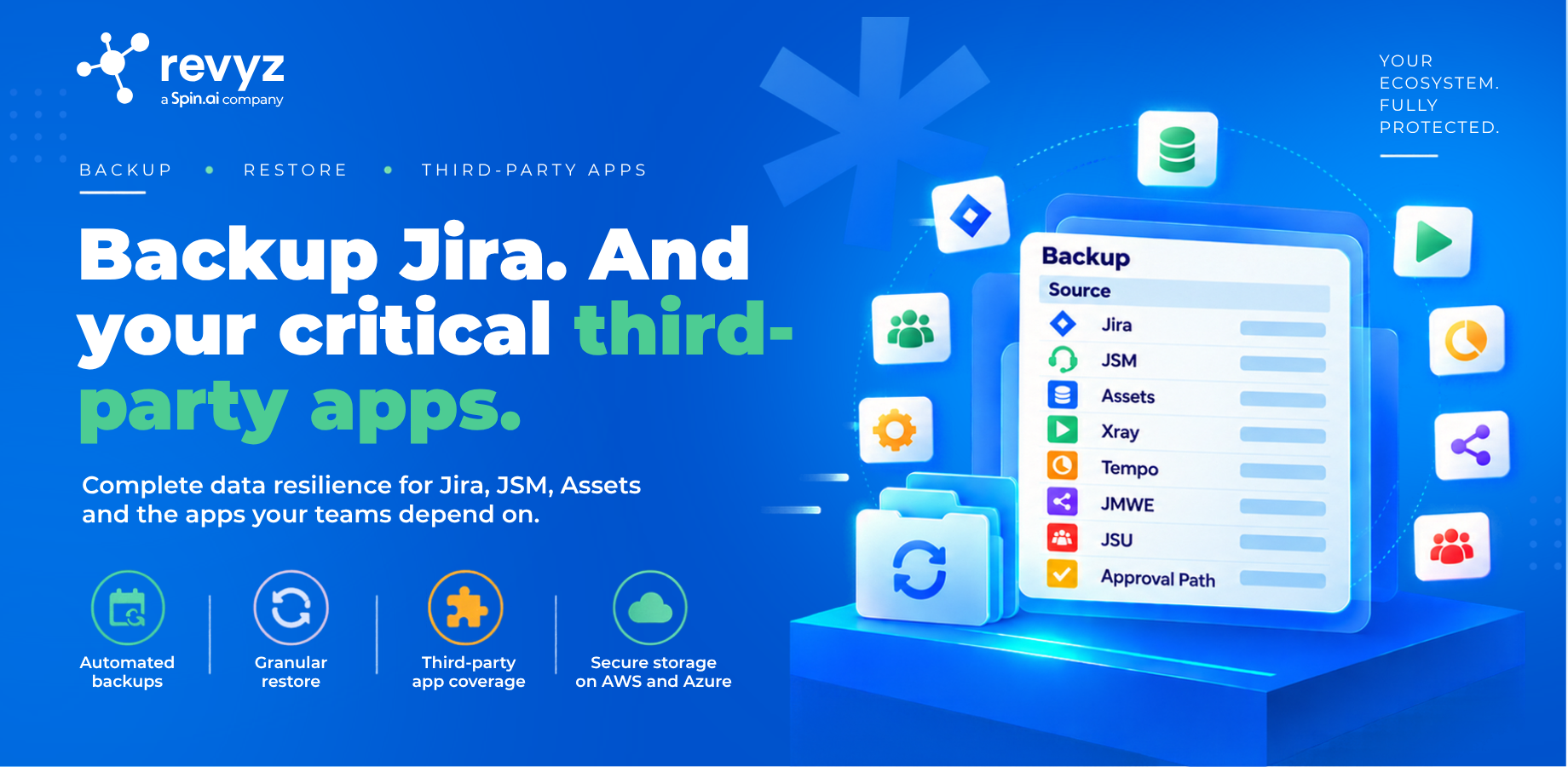 Daily automated backup and object level restore for Jira, JSM and Assets, plus third party app data from Xray, Tempo, JMWE, JSU and Approval Path for Jira. Restore Tempo worklogs and Xray tests