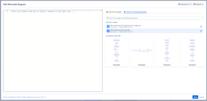 The editor allows searching for existing diagrams (on other Confluence pages).