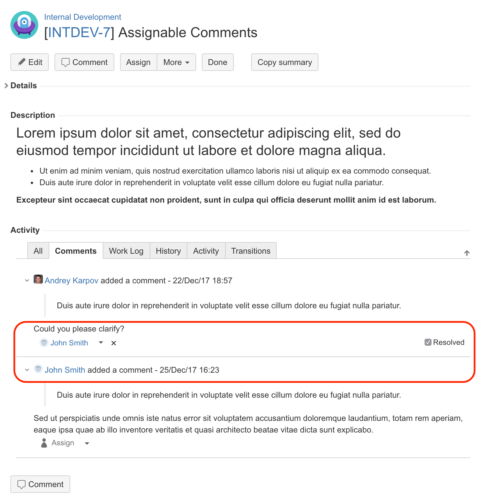Resolve Comment