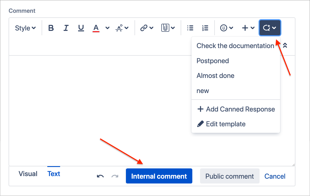Use comment templates to speed up your support