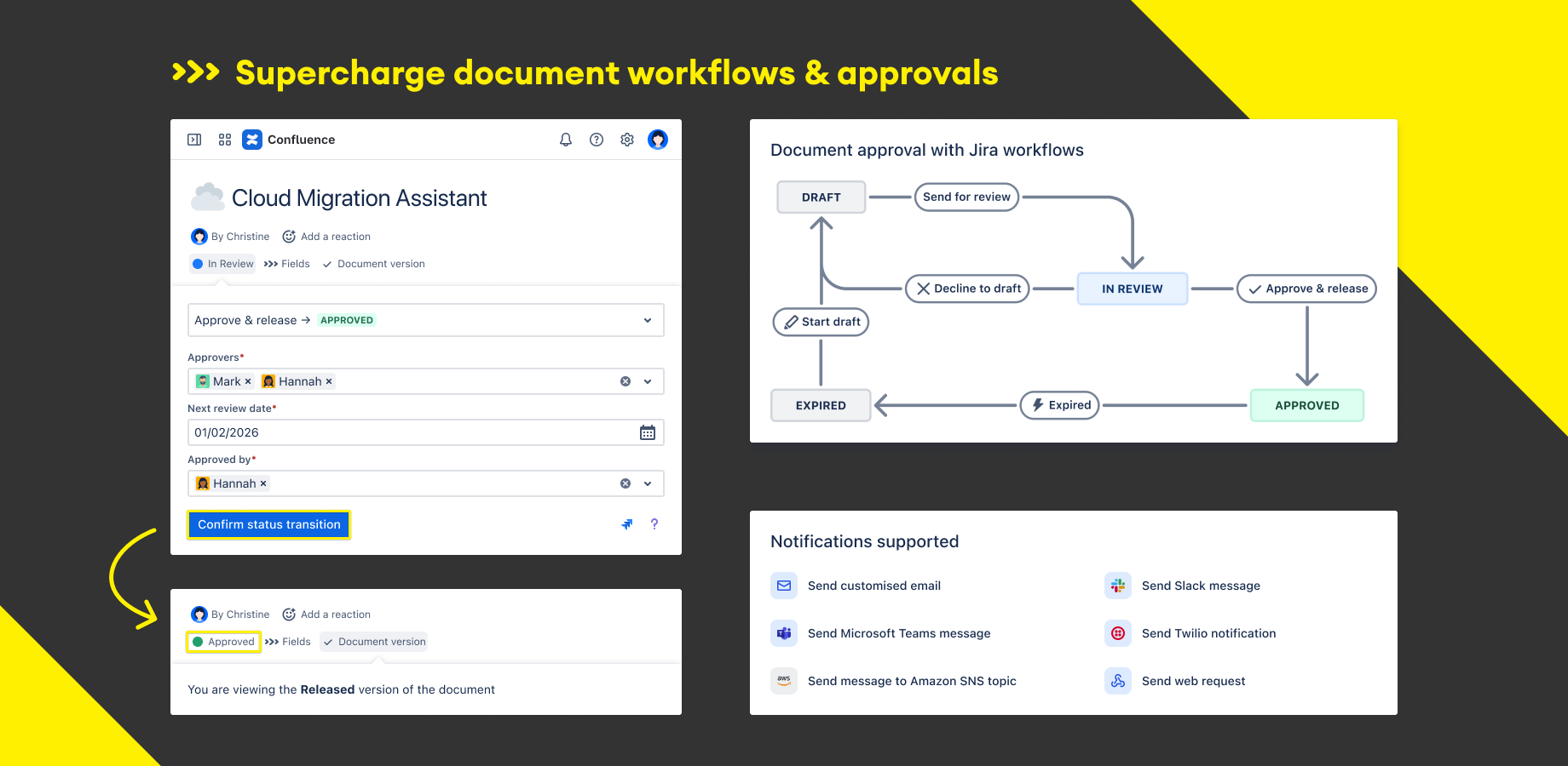 Add approval processes to your documents