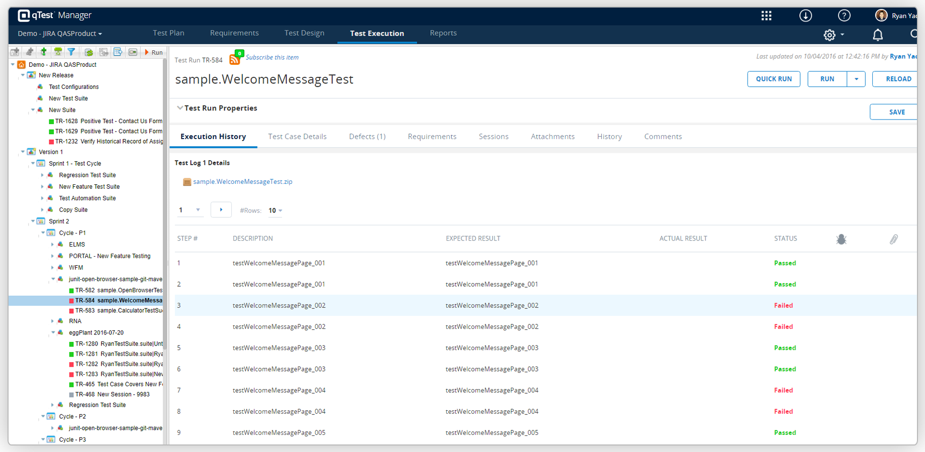 View step execution results in one view from Bamboo builds.
