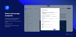 Send your Confluence page to Confluence users, E-mail addresses and include watchers, mentioned and comment authors.
