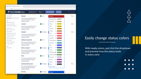 Easily change status colors​
With ready colors, just click the dropdown and preview how the status looks in every color
