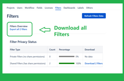 Download all filters and dashboards