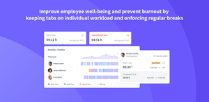 Improve employee well-being and prevent burnout by keeping tabs on individual workload and enforcing regular breaks