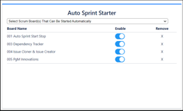 Auto Sprint Start Selection Screen