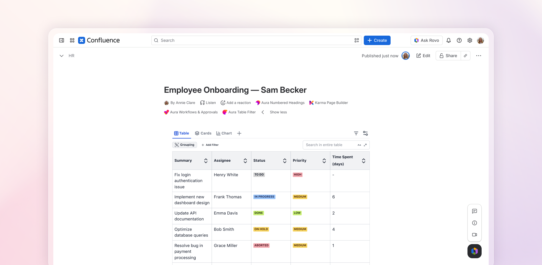 Built on Forge and running inside your Confluence. No processing outside Atlassian, no end-user data in logs, nothing shared with third parties.