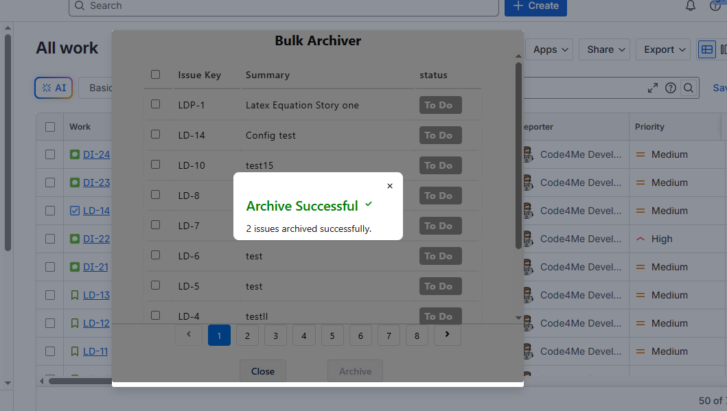 Archive Multiple Issues Instantly.