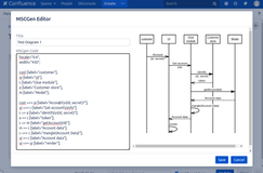 Editing an mscgen code in the editor