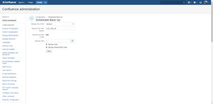 Scheduled Job to automatically back up Confluence to a cloud. A period for running can be configured in Scheduled Jobs.