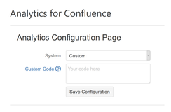 Analytics with custom code configuration