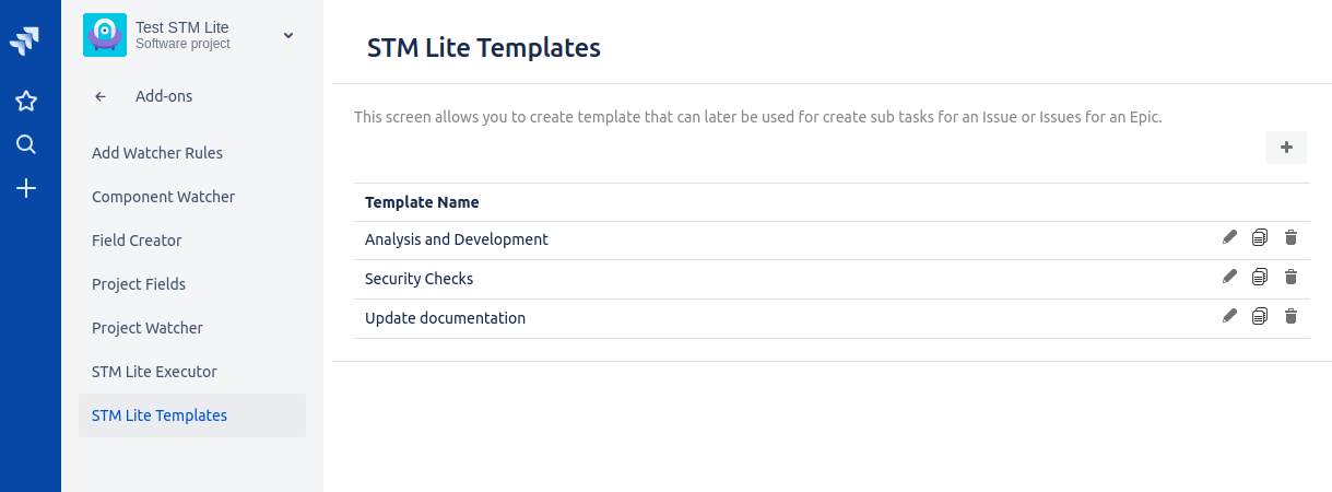 Templates for a Project
