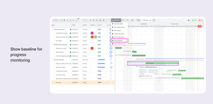 Use baseline to get the difference between plan and actual