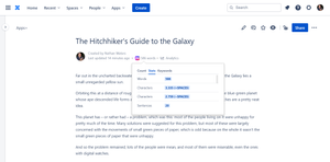 Extensive text analytics: words, characters, sentences