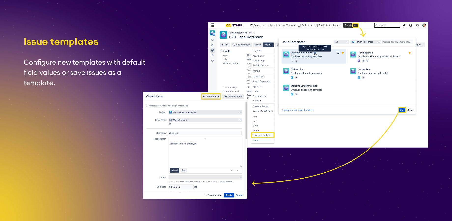 Create epics, issues and subtasks from templates