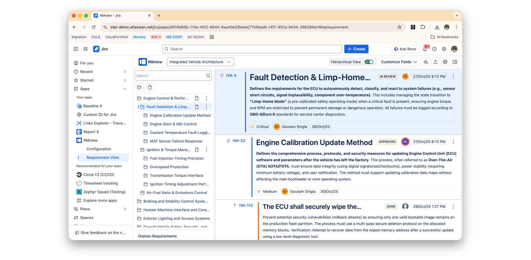 Visualize requirements as a tree with parent–child links. Ensure complete traceability, navigate modules quickly, and avoid orphan requirements with a single toggle.