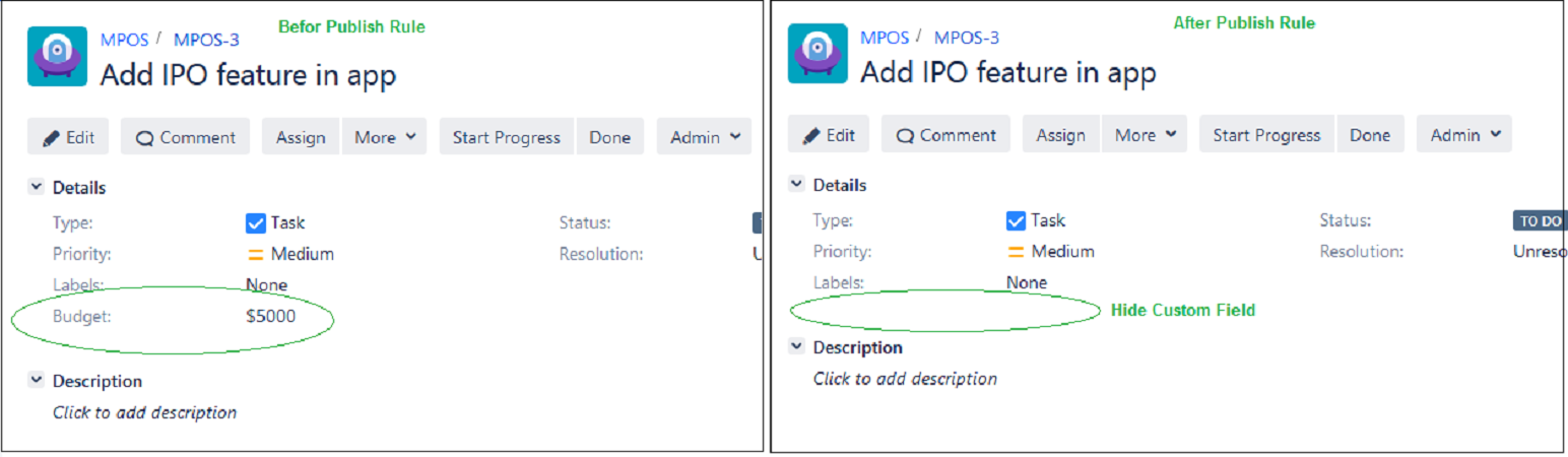 Hide field on create, edit and view issue screens