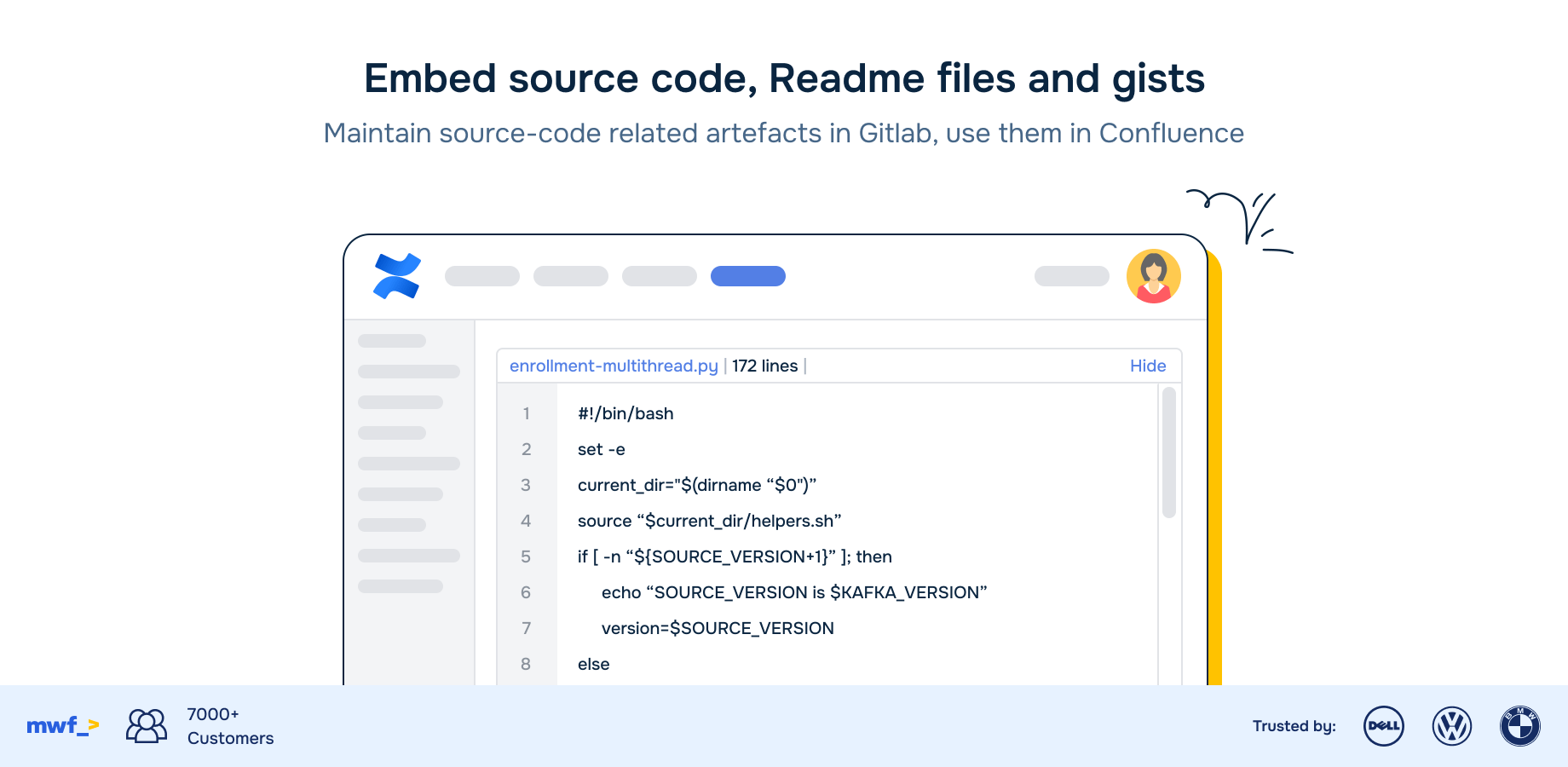 Connect Confluence to Gitlab to stay up to date with the latest changes in Gitlab. No more copying and pasting between Confluence and Gitlab.