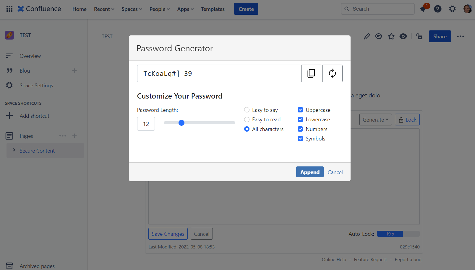 Secret Generator is integrated