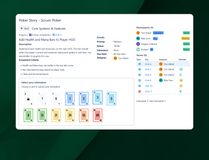 Play Session - In this image you see the session board as a member. Choose a card and login your estimation.