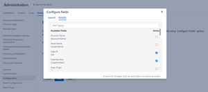 Select Salesforce object fields to create a detailed page view