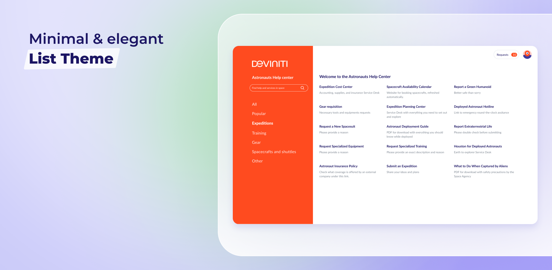 Design a minimalist, easily navigable Help Center