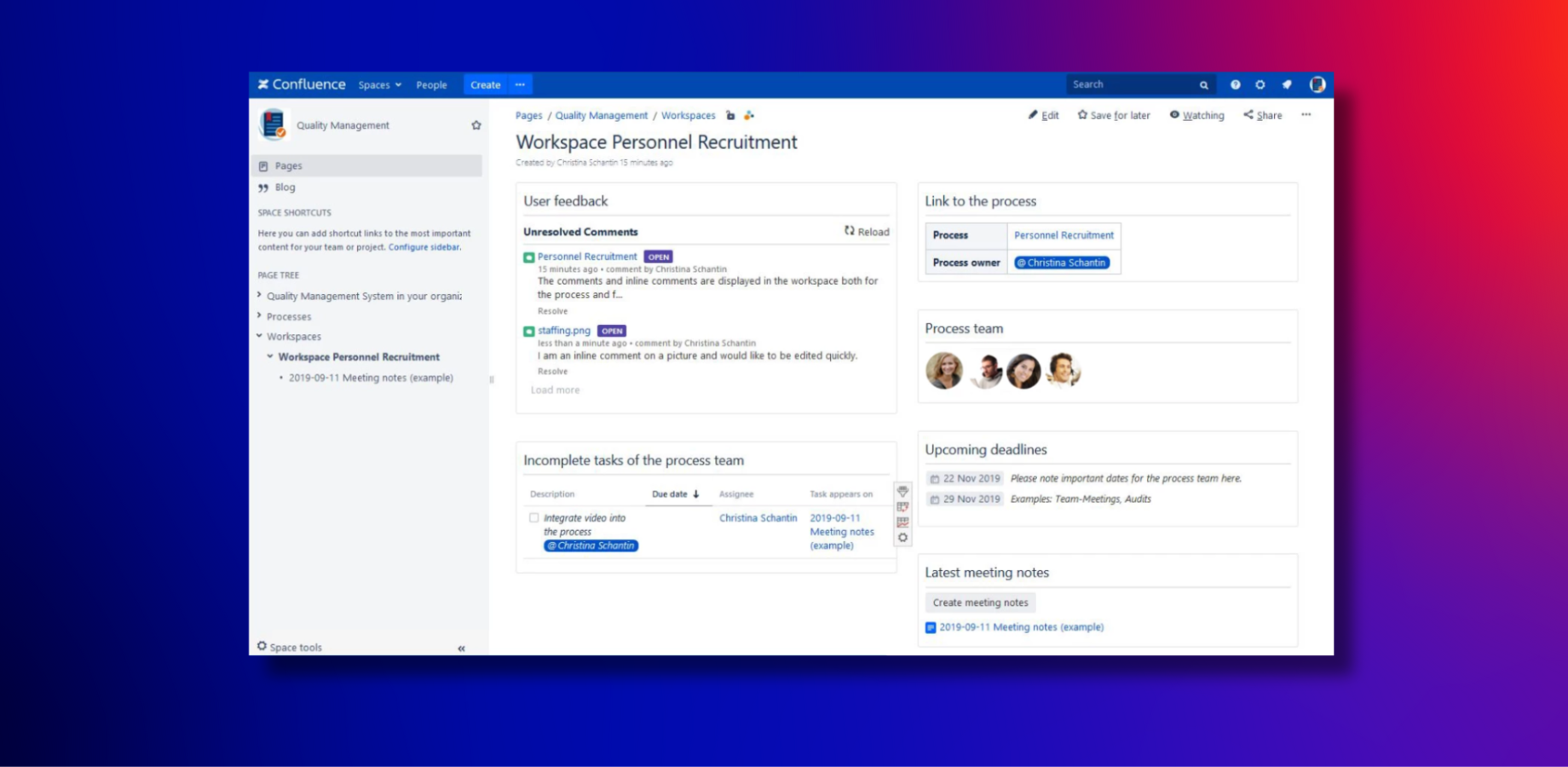 Make the users more productive: all processes have a clear structure, clear roles and responsibilities and show all important metadata at a glance.