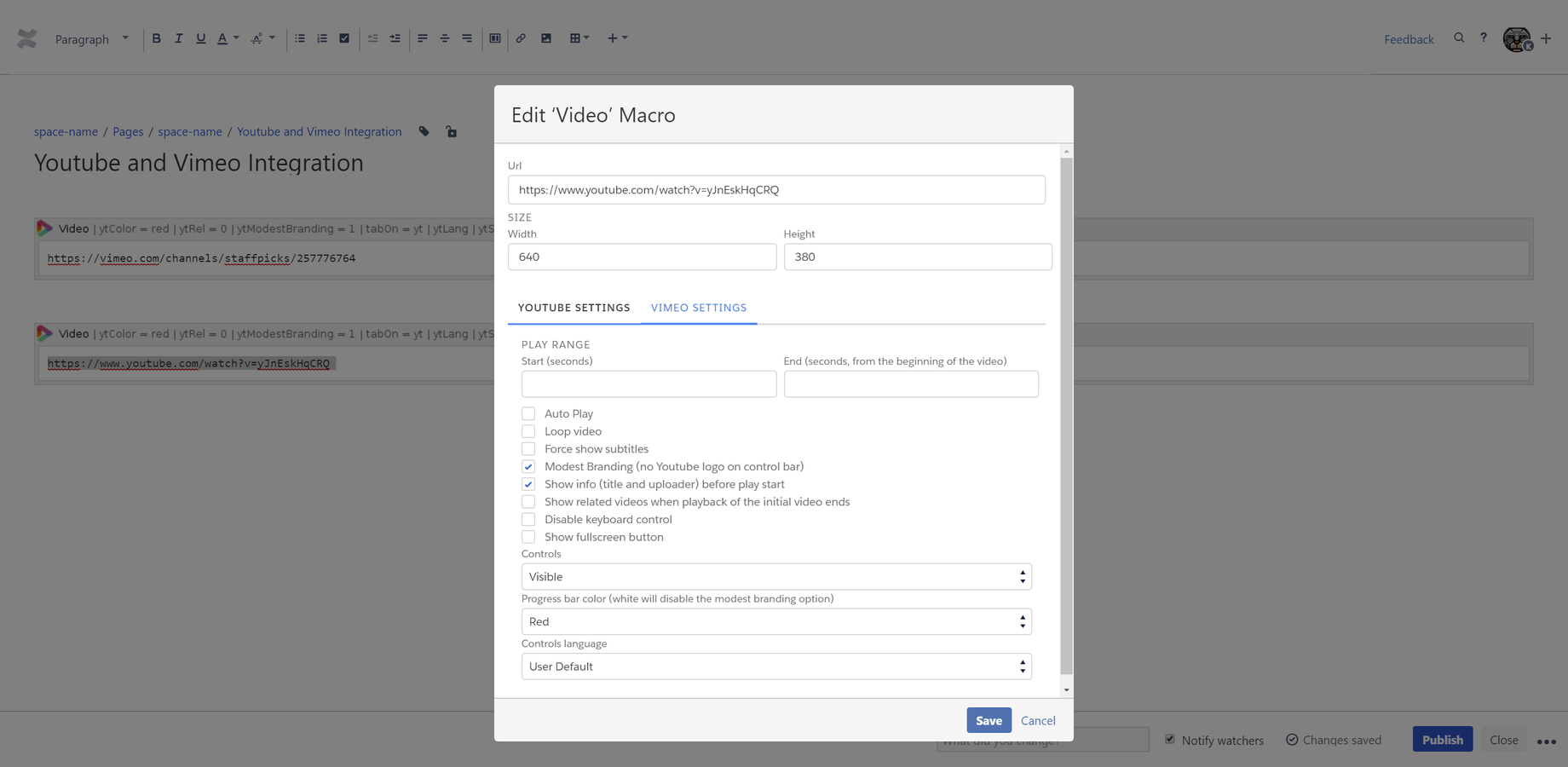Advanced Video Configuration