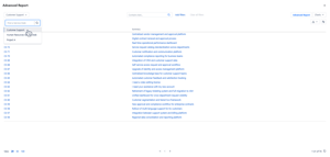 Select a Service project from a searchable filter