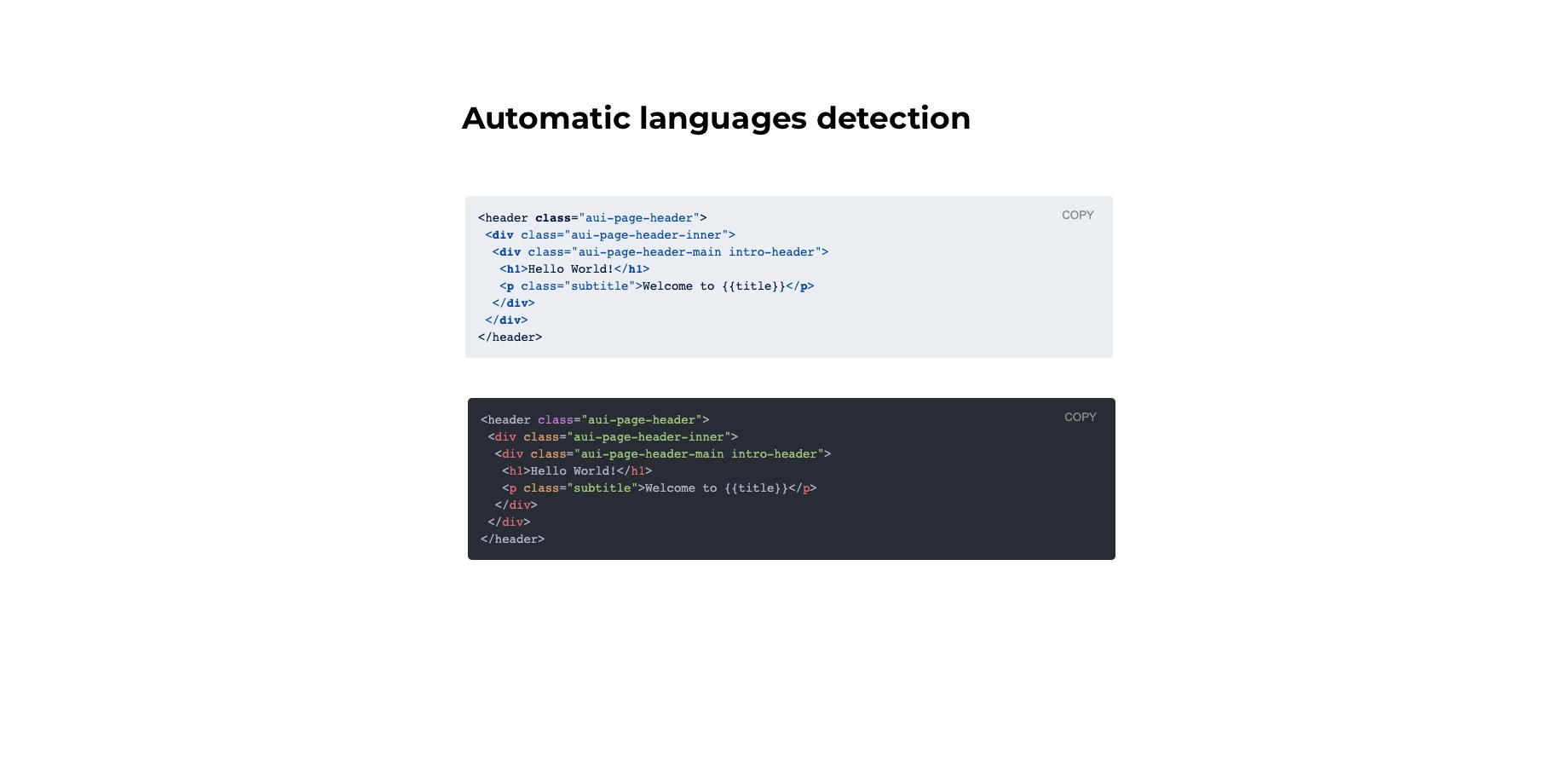 Automatic languages detection