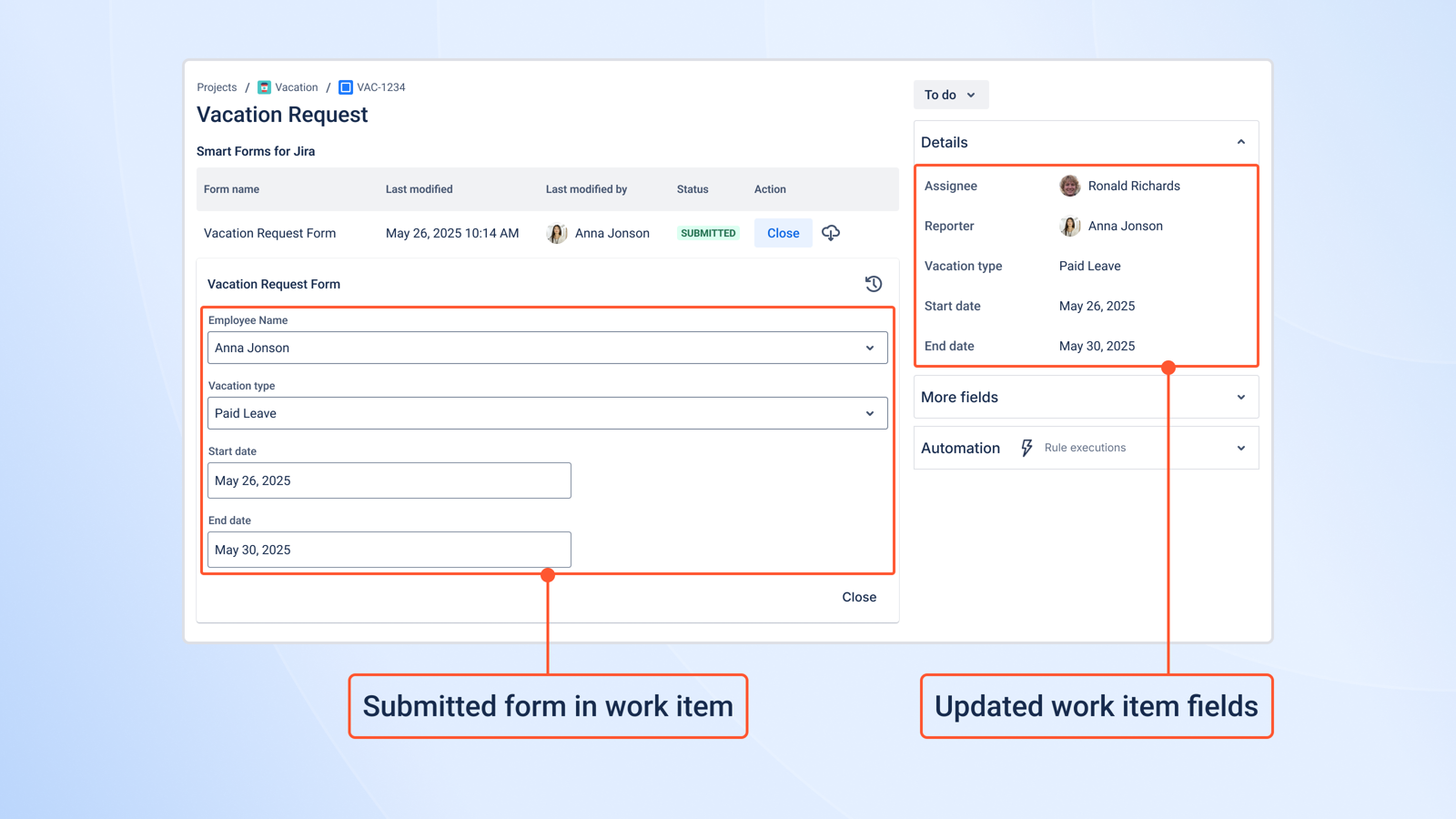 Add forms to any Jira issue or ticket