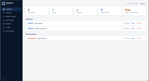 Monitor active and disabled workflow rules, audit activity, and plan usage from one centralized FlowGuard dashboard.