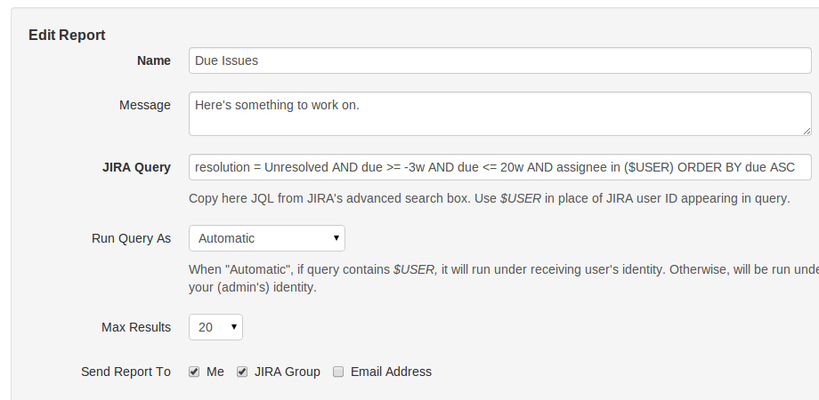 Schedule recurring reports delivered by email