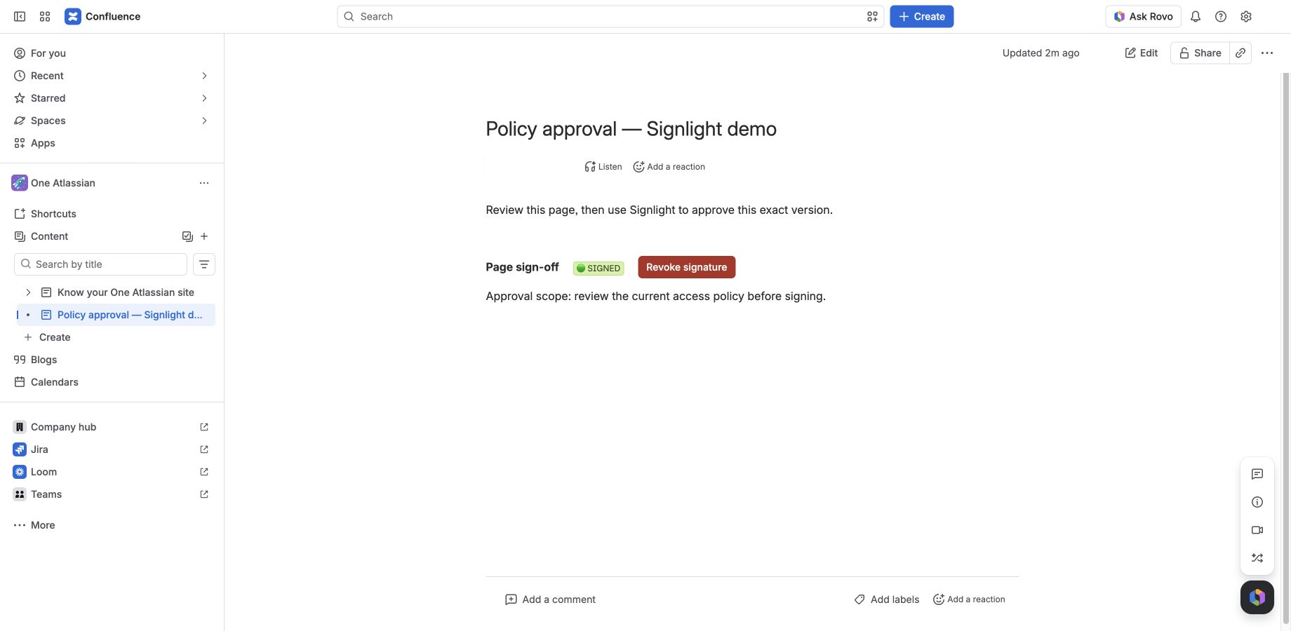 The current page version is signed and can be revoked only by its signer.