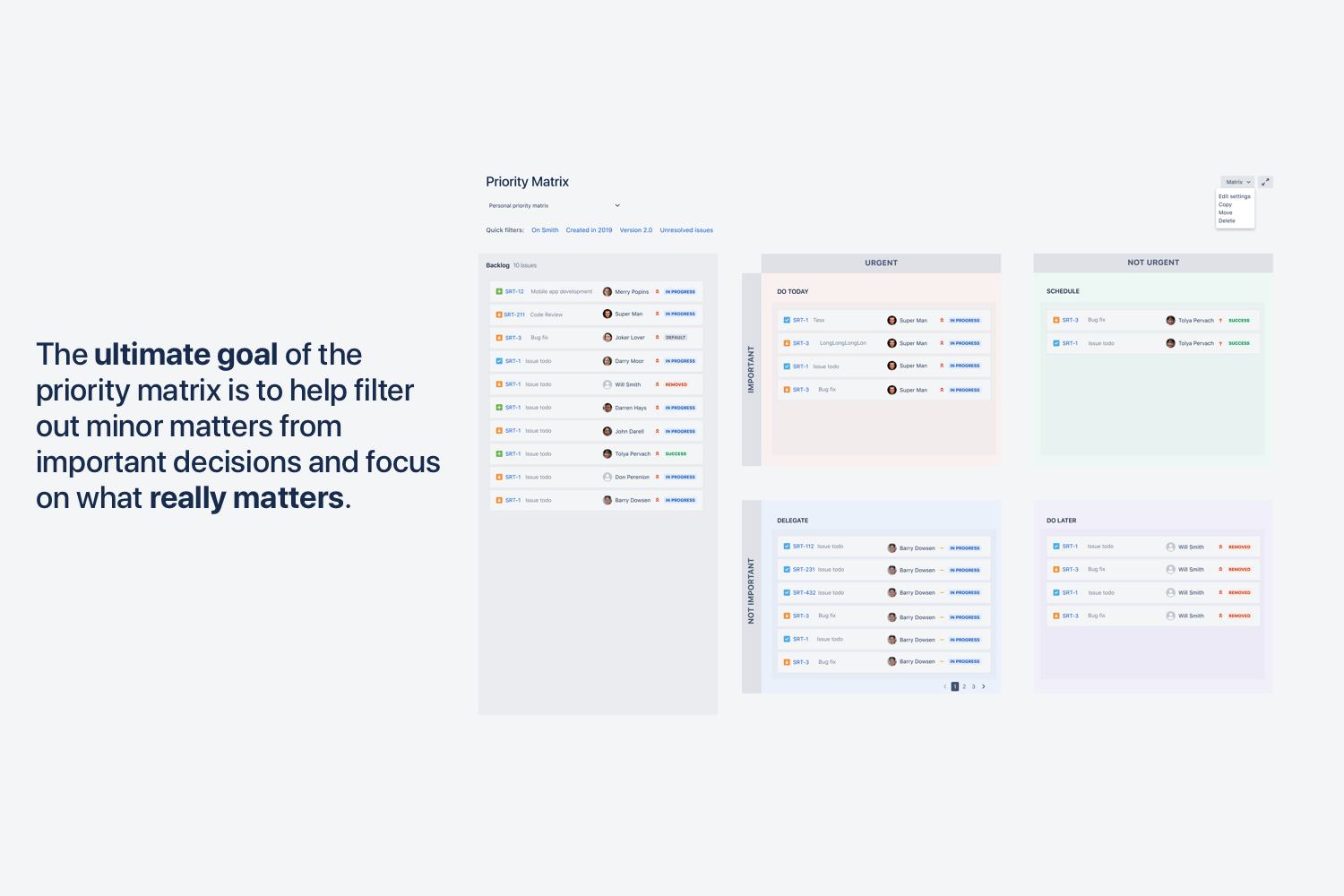 Plan your issues from the backlog