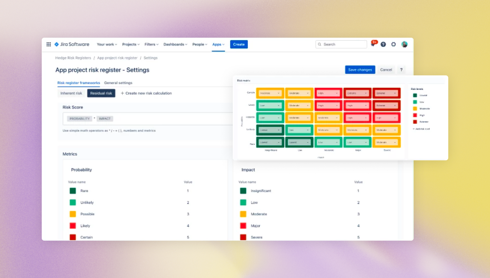 ​4️⃣ 4 risk management framework and matrixes to choose from
🎛️ Risk frameworks are fully customizable

👀 Each framework includes risk matrix, levels, risk score calculation, and metrics