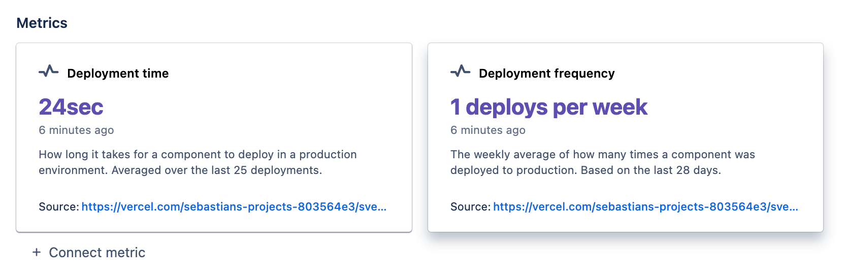 Track deployment metrics
