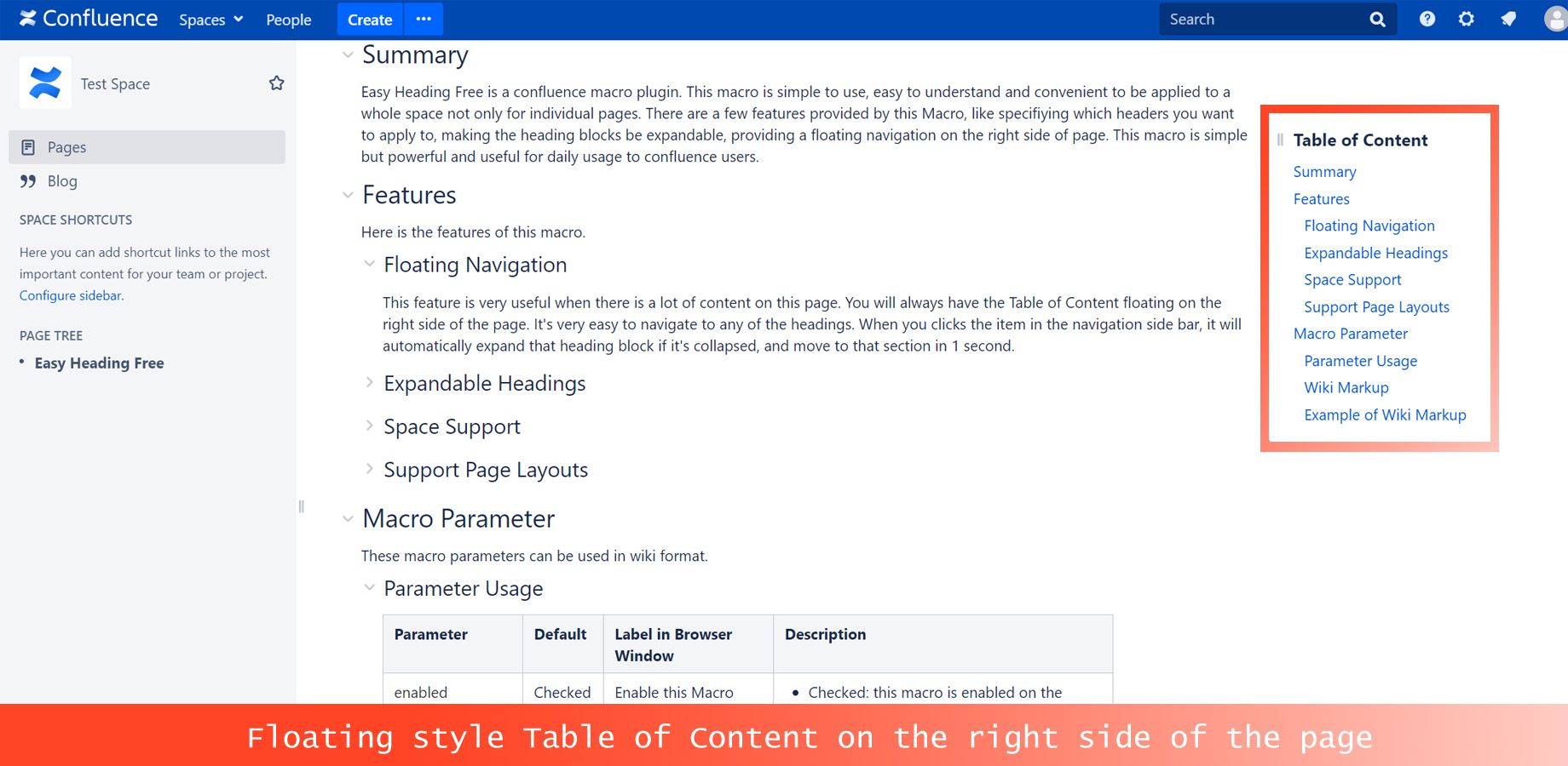 Floating Table of Contents