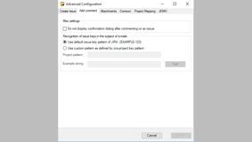 Configuration dialog: Add comment tab